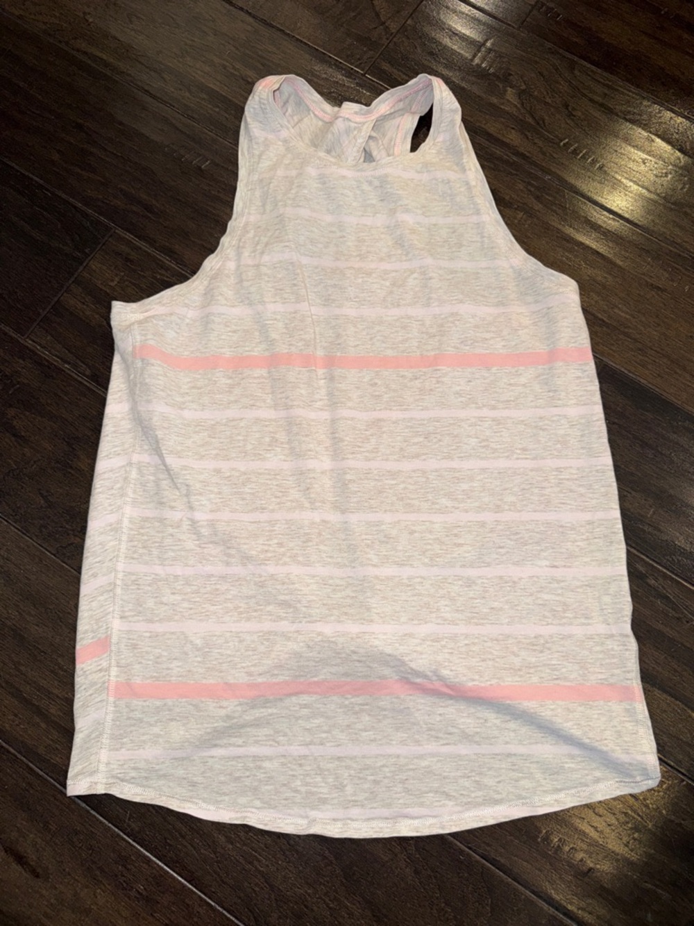 Lululemon all tied up Light Striped Racerback Tank with Pink Accents small